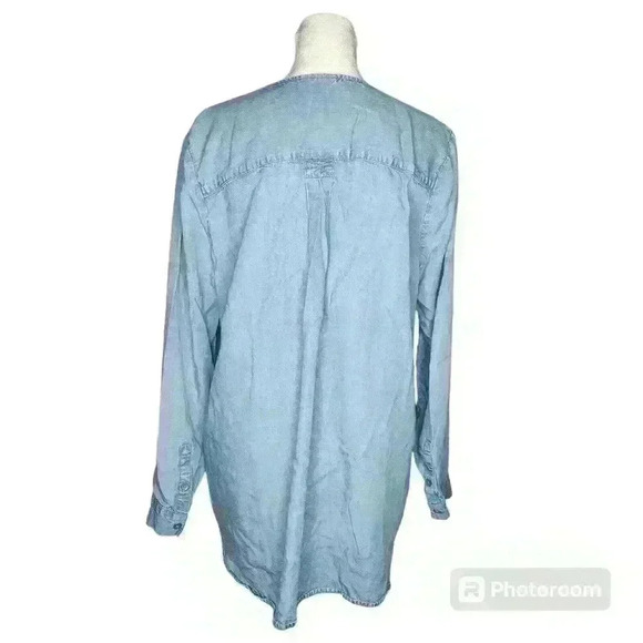 J. Jill women's denim blue pullover blouse size small - Picture 2 of 8